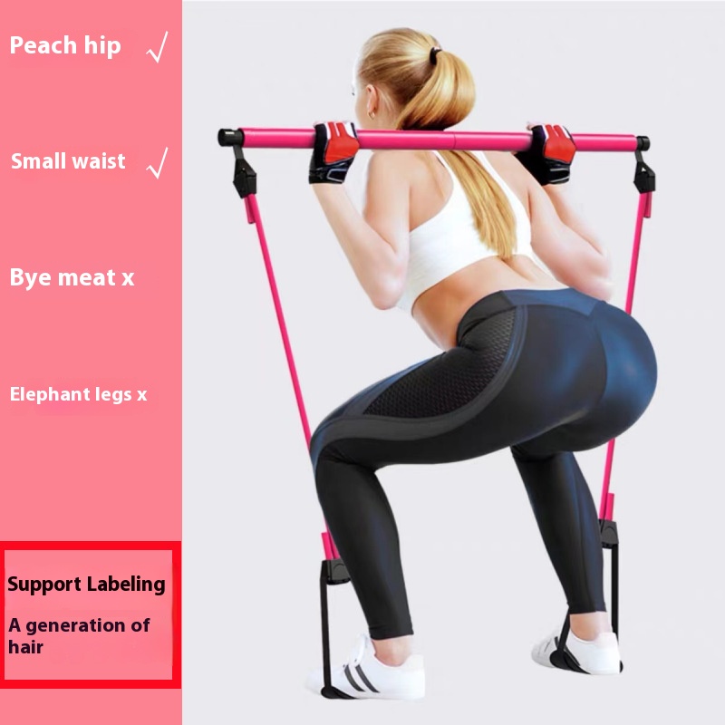 Alignment Stick Set - ピラティススティック - 自宅でのトレーニング、ヨガ、ストレッチ、筋トレ用の調節可能なフィットネスバー - ゴムバンド付きポータブルエクササイズロッド