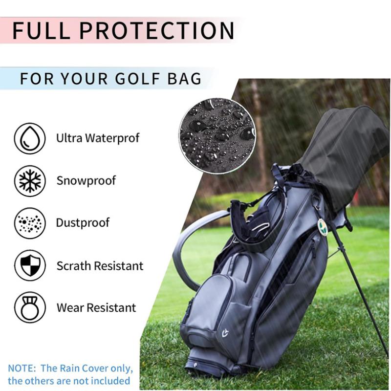 Golf Bag Stand Cart - ゴルフバッグレインカバー防塵レインフードクラブプロテクターポータブルゴルフバッグレインカバーゴルフバッグとキャリーカートスタンドバッグ用