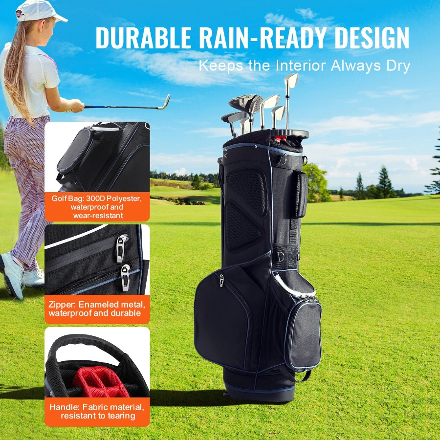 14ウェイオーガナイザーディバイダートップ付きゴルフカートバ - Golf Bag Stand Cart のレビューと価格
