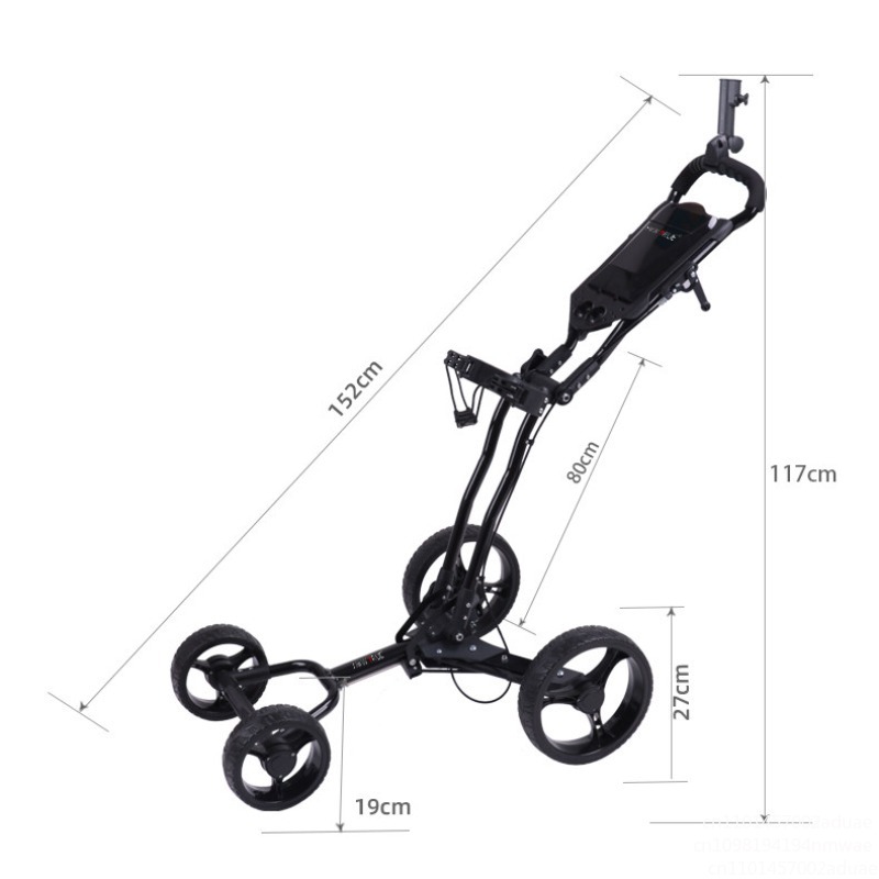 ゴルフプッシュカート回転式折りたたみ3輪プルカートゴルフカー - Golf Bag Stand Cart のレビューと価格