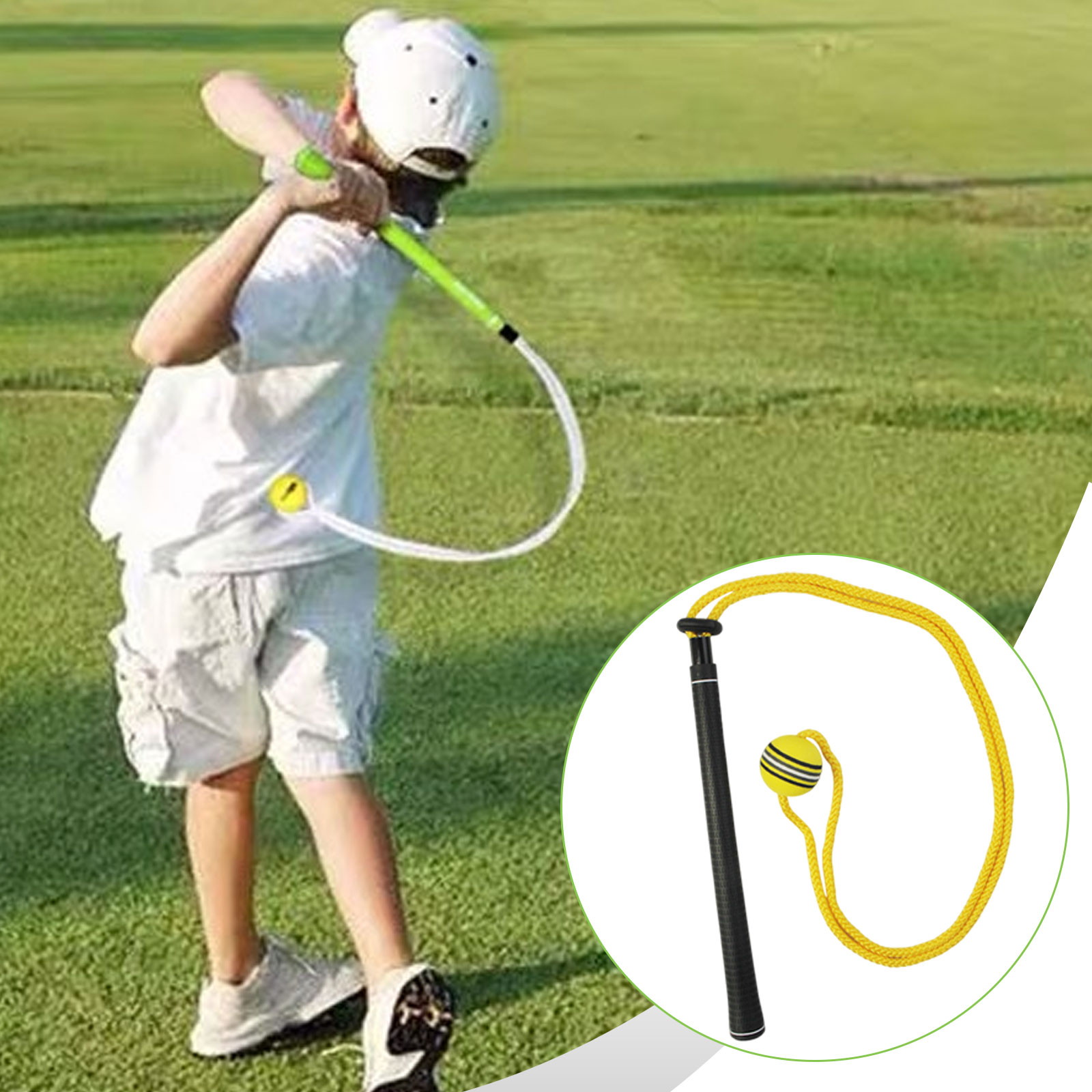 ゴルフスイングトレーナー エラスティックロープ 練習補助具  - Golf Equipment For Beginners のレビューと価格