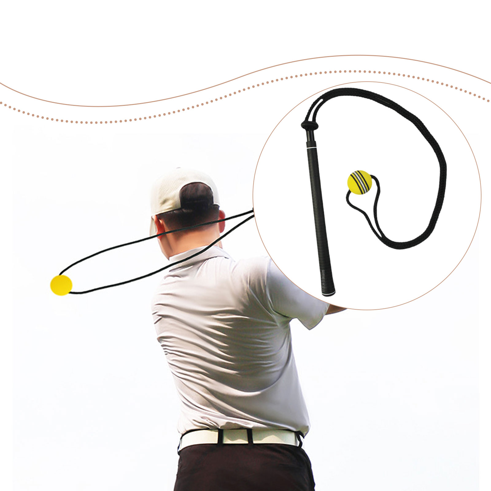 ゴルフスイングトレーナー エラスティックロープ 練習補助具  - Golf Equipment For Beginners のレビューと価格