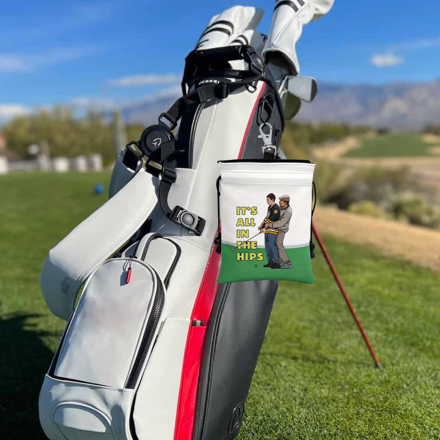 ドローストリングクロージャー付きPUレザーゴルフティーポーチ - Golf Bag Stand Cart のレビューと価格